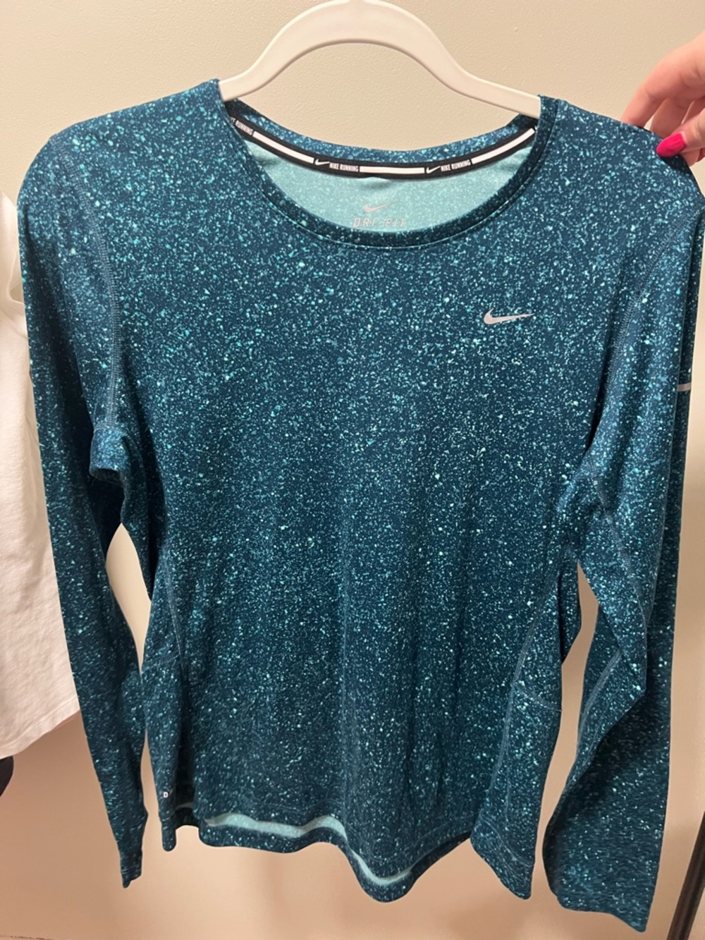 Nike Teal Speckle Long-Sleeve Performance Top